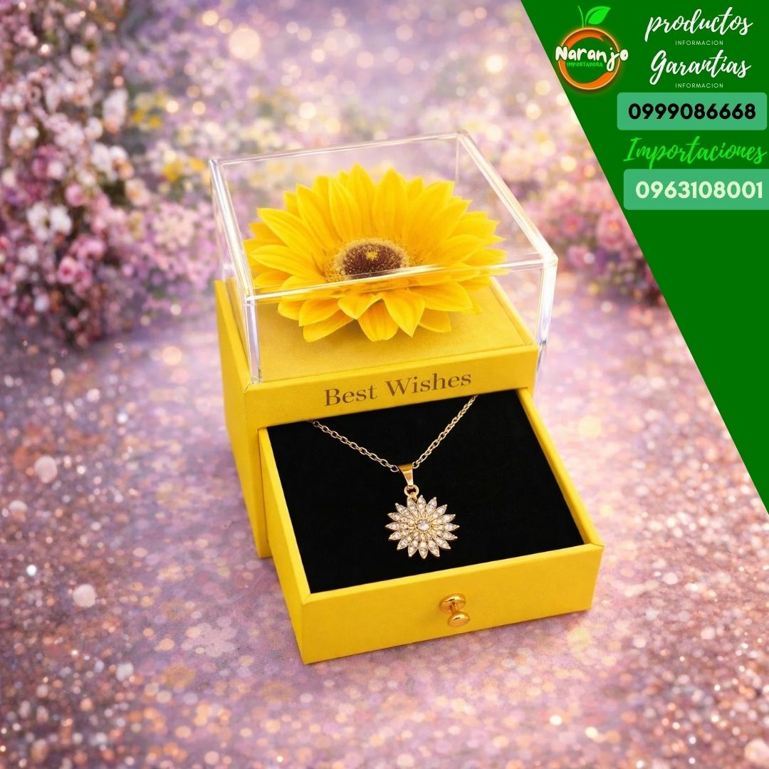 Miniatura 5 de JOYERO GIRASOL + COLLAR DE GIRASOL - COLOR: NEGRO